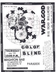 Color Blind, Paradox, Wargod, Big Dead Bullhead @ The Brighton Bar