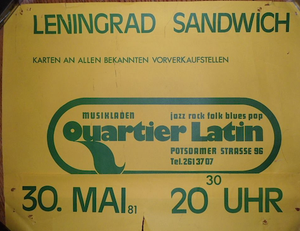 Leningrad Sandwich - Live im Quartier Latin, 30.Mai, Berlin 1981