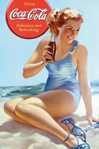 Coca Cola Beach Pin Up Girl