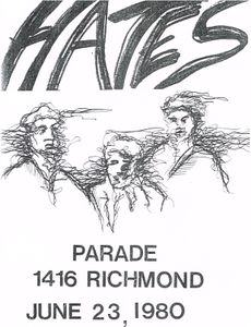 Hates Flyer at Parade, Houston TX 6/23/80