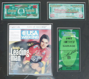 Jeff Gordon - Autographed Pit Pass Mountain Dew Southern 500 Winston Million