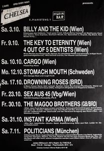 CHELSEA Music Bar Presents - Oct 1987 (Event Promo)
