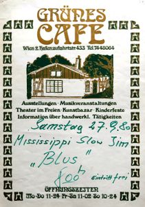 Mississippi Slow Jim - Grünes Cafe, Sept 27,1980 (Gig Poster)