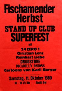 Fischamender Herbst - Superfest - Stand Up Club, Oct 11, 1980 (Gig Poster)
