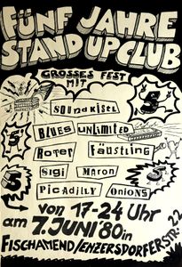 Fünf Jahre Stand Up Club, June 7, 1980 (Gig Poster)