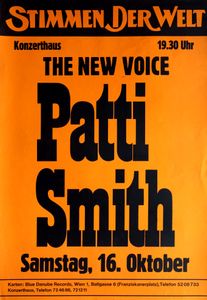Patti Smith - Konzerthaus Wien - Oct 16, 1976 (Gig Poster)