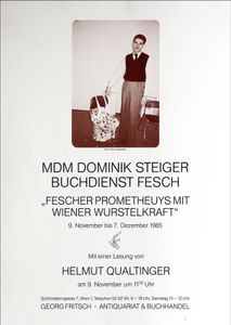 Helmut Qualtinger - Lesung / Dominik Steiger - Buchdienst Fesch / Georg Fritsch Antiquariat - Nov 9 - Dec 7, 1985 (Event Poster)
