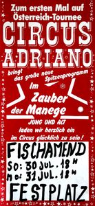Circus Adriano - Im Zauber der Manege - Fischamend Festplatz, July 30+31, 1989 (Event Promo)