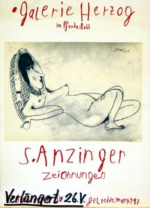 Siegfried Anzinger - Galerie Herzog, April 22 - May 26, 1976 (Event Promo)