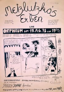 Metzlutzka's Erben, Guest: Franz Scharf-Formation - Orpheum - Feb 11, 1978 (Gig Poster)