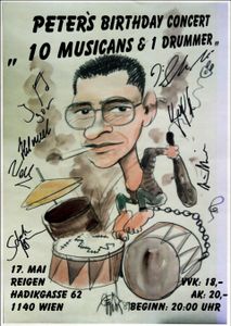 Peter's Birthday Concert - 10 Musicians & 1 Drummer - Reigen, May 17, 2018 (Gig Poster)