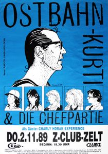 Ostbahn-Kurti & Die Chefpartie, Charly Horak Experience - Z-Club-Zelt - Nov 2, 1989 (Gig Poster)
