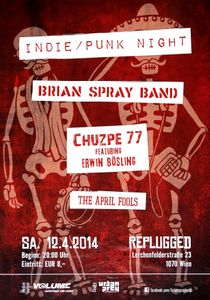 Brian Spray Band, Chuzpe 77 feat. Erwin Bösling, The April Fools - Replugged - April 12, 2014 (Gig Poster)