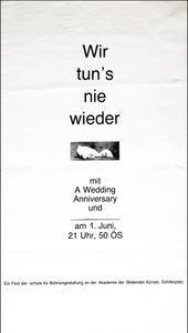 A Wedding Anniversary - Akademie der Bildenden Künste - June 1, 1988 (Gig Poster)
