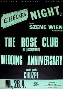 The Rose Club, A Wedding Anniversary, Chuzpe - Szene Wien - April 26, 1989 (Gig Poster, green)