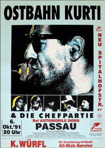 Ostbahn Kurti & Die Chefpartie - Automobile Dorn Passau - Oct 6, 1991 (Gig Poster)