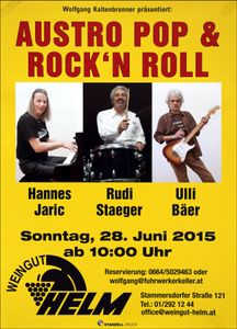 Hannes Jaric, Rudi Staeger, Ulli Bäer - Weingut Helm - June 28, 2015 (Gig Poster)