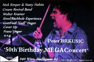 Peter Brkusic' 50th Birthday Mega Concert - Reigen Wien - May 17, 2014 (Gig Poster)