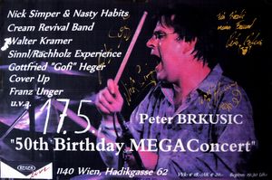 Peter Brkusic' 50th Birthday Mega Concert - Reigen Wien - May 17, 2014 (Gig Poster)