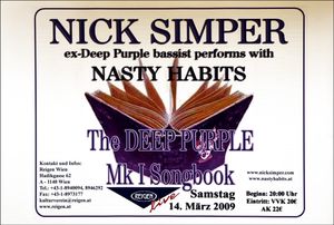 Nick Simper & Nasty Habits - The Deep Purple Mk I Songbook - Reigen Wien - March 14, 2009 (Gig Poster)