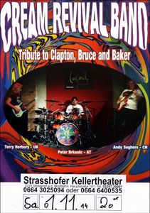 Cream Revival Band - Strasshofer Kellertheater - Nov 1, 2014 (Gig Poster)