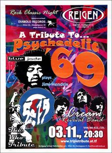 A Tribute To Psychedelic '69 - Blue Jade, Cream Revival Band, 5:15 (The Who Tribute) - Reigen Wien - Nov 3, 2012 (Gig Poster)