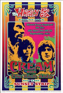 Cream, The Rich Kids - Whisky a Go Go - Sept 4-6, 1967 (RP 1999, Gig Poster)