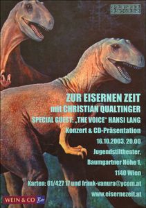 Christian Qualtinger, Zur Eisernen Zeit, Hansi Lang - Jugendstiltheater Wien - Oct 16, 2003 (Gig Poster)