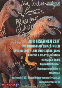 Christian Qualtinger, Zur Eisernen Zeit, Hansi Lang - Jugendstiltheater Wien - Oct 16, 2003 (Gig Poster, signed)