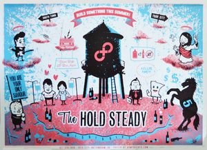 The Hold Steady – Mississippi – Oct 5th 2008- Rock City, Nottingham, UK –Ltd screen print Gig poster