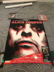 AUTHENTIC SIGNED BY ALICE COOPER LIFE & CRIMES PROMO POSTER