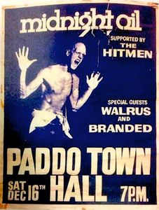 MIDNIGHT OIL - Paddington Town Hall, Sydney, NSW (Australia) Concert Poster - 16 Dec 1978