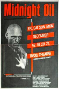 MIDNIGHT OIL - Tivoli Theatre, Sydney, NSW (Australia) Concert Poster - Dec 1981