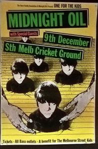 MIDNIGHT OIL - Sth Melb Cricket Ground, Melbourne, VIC (Australia) Concert Poster - 9 Dec 1984