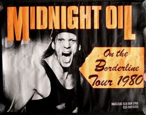 MIDNIGHT OIL - On The Borderline Tour 1980 - Concert Tour Poster