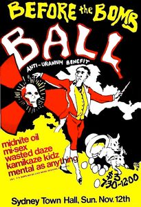 MIDNIGHT OIL - Sydney Town Hall, NSW (Australia) Concert Poster - 12 Nov 1978
