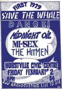 MIDNIGHT OIL - Hurstville Civic Centre, Sydney, NSW (Australia) Concert Poster - 2 Feb 1979
