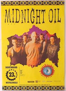 MIDNIGHT OIL - Westfalenhalle, Dortmund (Germany) Concert Poster - 23 Oct 1993
