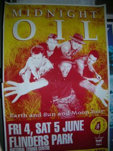 MIDNIGHT OIL - Flinders Park, National Tennis Centre, Melbourne, VIC (Australia) Concert Poster - 4,5 Jun 1993
