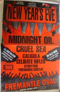 MIDNIGHT OIL - Freemantle Oval, WA (Australia) Concert Poster - 31 Dec 1994
