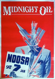 MIDNIGHT OIL - Noosa, QLD (Australia) Concert Poster - 7 Jan 1984