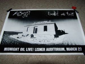 MIDNIGHT OIL - Lisner Auditorium, Washington, DC (USA) Concert Poster - 27 Mar 1988