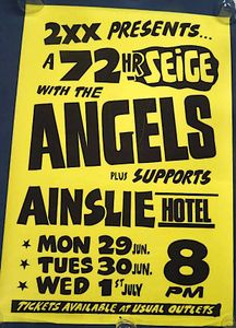 The Angels - Ainslie Hotel, Canberra, ACT (Australia) Concert Poster - Jun/Jul 1981