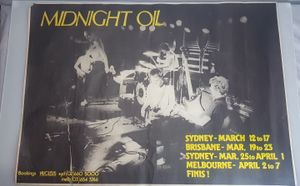 MIDNIGHT OIL - Tour Poster Mar/Apr 1979
