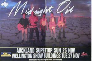 MIDNIGHT OIL - New Zealand 1990 Tour Poster