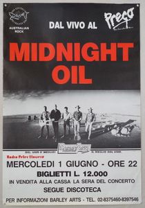 MIDNIGHT OIL - Milan, Italy Concert Poster - 1 Jun 1988