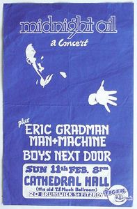 MIDNIGHT OIL - Cathedral Hall, Melbourne, VIC (Australia) Concert Poster - 11 Feb 1979