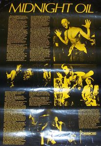 MIDNIGHT OIL - Head Injuries Promo Double Sided Poster ©1979