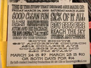 Good Clean Fun / Sick of It All - College Park, MD 2000