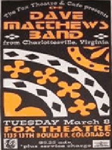Dave Matthews Band Boulder 1994 (Orange edition)